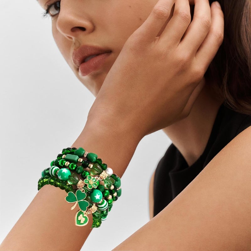 Aigrnc Boho Beaded Stretch Bracelets For Women Stackable Crystal Gold Plated Beaded Bracelets Set Trendy Handmade Friendship Braeclet Jewelry Gifts - Image 4